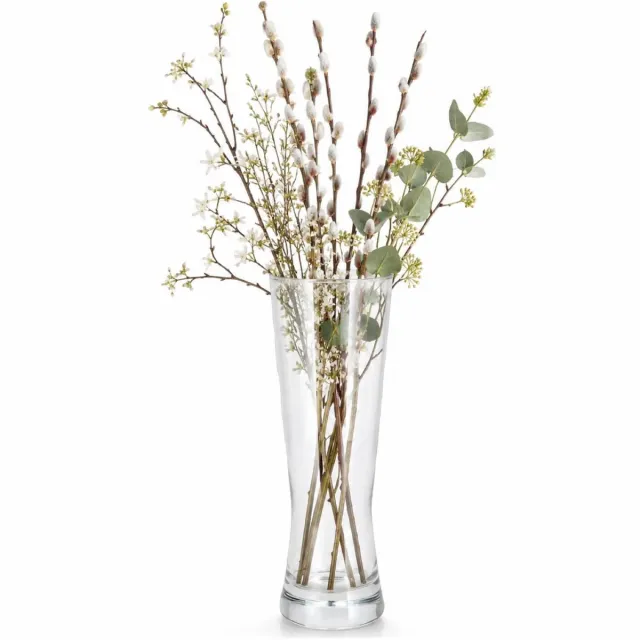 DK design Bloemenvaas - cilindervormig - 8 x 25 cm - transparant glas - bloemenvaas