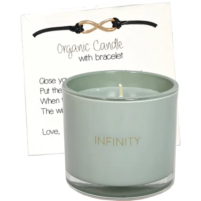 My Flame Lifestyle MY FLAME - sojakaars met wensarmbandje - 'Infinity' - Minty Bamboo - 35 branduren - Groen