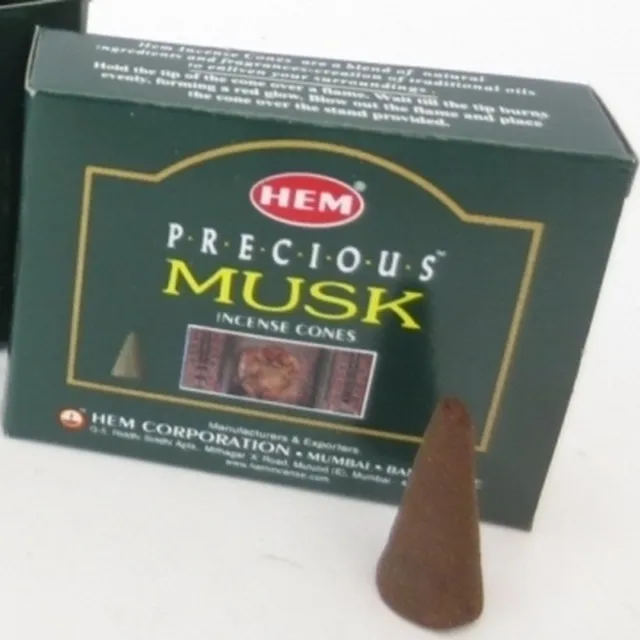 HEM Wierook kegeltjes in huisgeur Musk - 60x kleine kegeltjes - Ontspannend - Kalmerend Multi