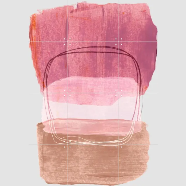 IXXI Abstract Brush Strokes 52, Mareike Böhmer - 60 x 80 cm - Grote wanddecoratie en posters - Kwaststreken, Line art, Abstract, Woonkamer Roze / Pastel kleuren / Lichte tinten