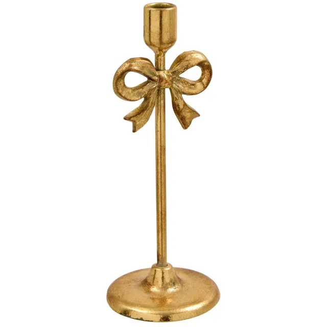 Atmosphera Créateur d'intérieur® Kandelaar met strik van Mona, hoogte 30 cm, verguld Doré