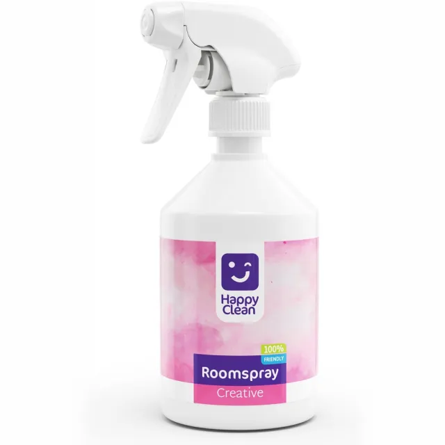 Happy Clean Roomspray 500 ml – Creative – Eucalyptus, Rozemarijn & Lavendel voor nieuwe ideeën – Extra langdurige huisparfum en kantoor luchtverfrisser Wit