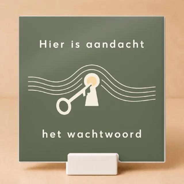 Bedruk King Creatieve Meester van de telefoonvrije klas Tegel – Unieke papieren knipvormen decoratie voor leraren en scholen - 15 x 15 cm met houder Wit