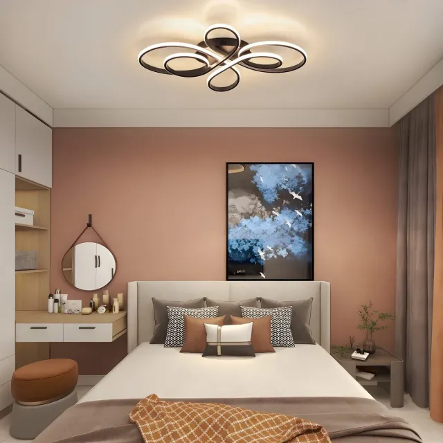 NETTLIFE Plafondlamp LED - zwart - 40cm - Warm wit Licht 3000K - Moderne Keukenverlichting - met Creatief ontwerp - voor Slaapkamer | Woonkamer | Hotel - 30W
