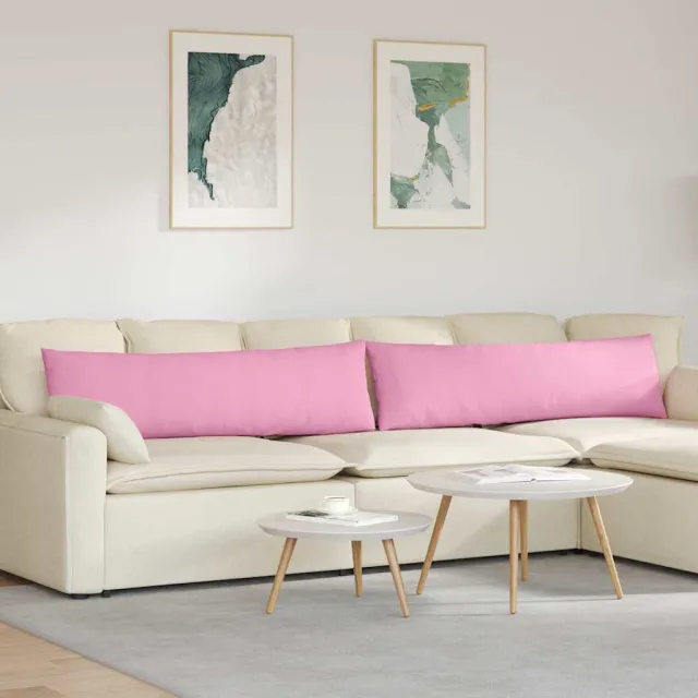 vidaXL Sofa Kussens 2 st Stof Roze 145 x 40 cm