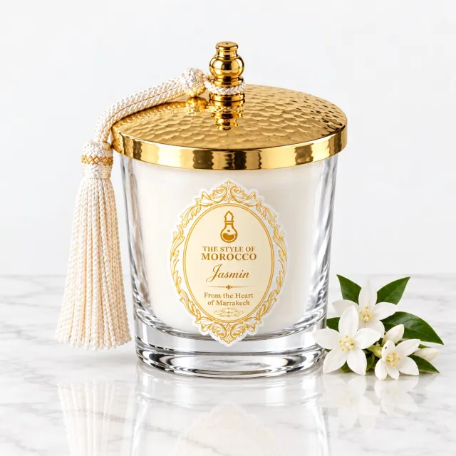 The Style Of Morocco Geurkaars Jasmin - Elegant Glow - 190 g Wit