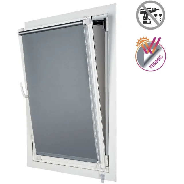 Storesdeco Opaco EasyFix rolgordijn, rolgordijnen zonder boren Grijs, 75x180 cm