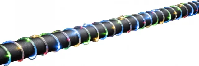 Konstsmide 3774 - Feestverlichting - mini ropelight transparant 130 lamps LED met timer - 1000 cm - op batterij - voor buiten - multicolor