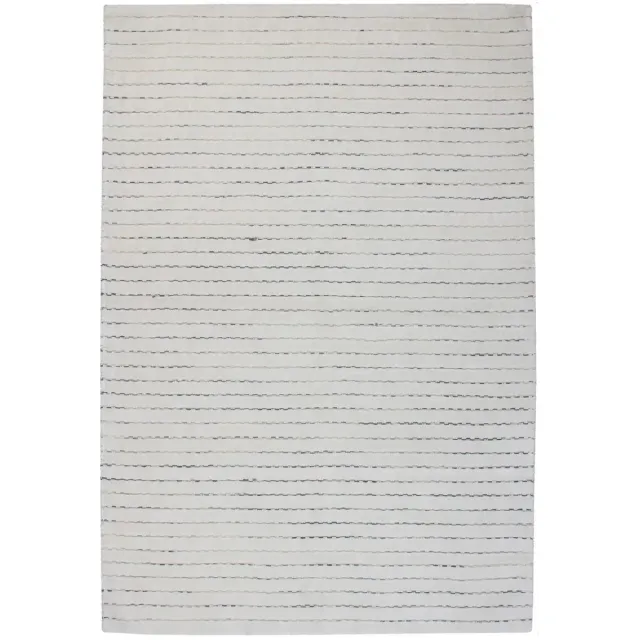 Dutch XXL Wollen Vloerkleed | Tapijt | Prime | Lijnen | Wit/Grijs | 80x150 cm Wit / Grijs