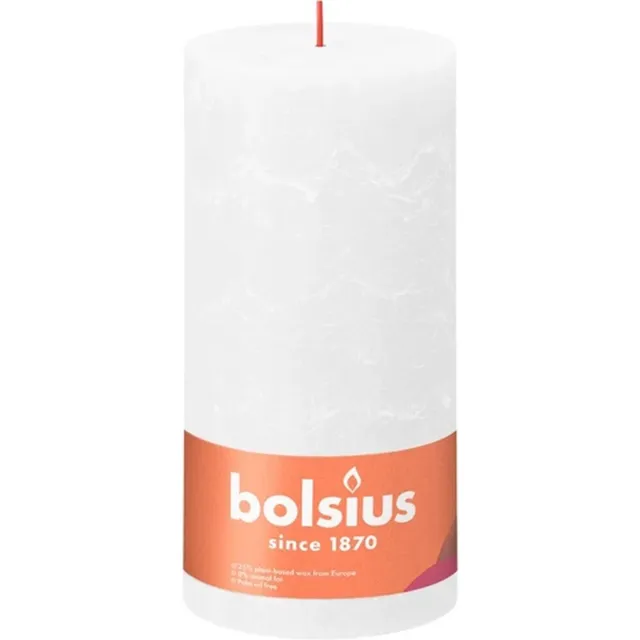 Bolsius 4 stuks Bolsius witte rustiek stompkaars 200/100 (125 uur) Cloudy White