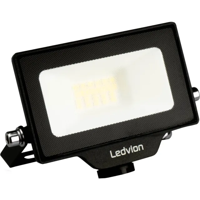 LEDVION LED Breedstraler - Incl. 0.5M - 10W - 6000K - 1100L - IP65 Zwart