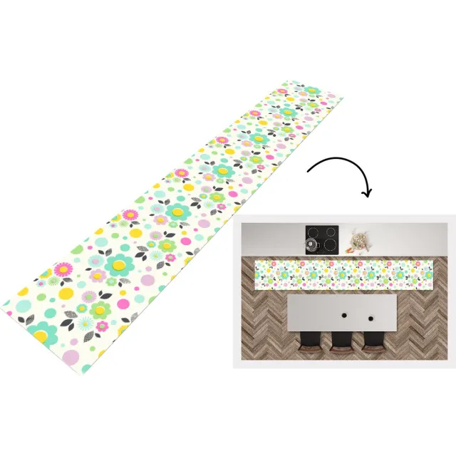 KitchenYeah Keukenloper - Keukenmat - Patronen - Bloemen - Bladeren - Keuken vloerkleed multicolor, foto 2