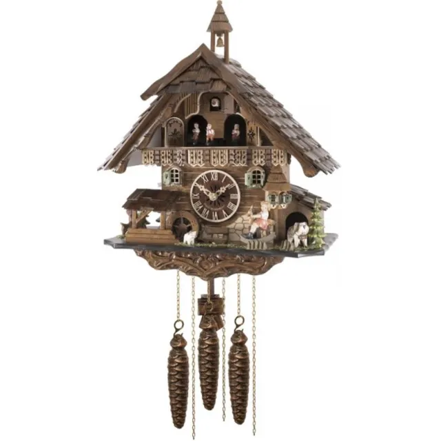Engstler 4835_MT - Koekoeksklok - 1-daags kettinguurwerk - Notenhout - met muziek met dansend paar - 42 cm
