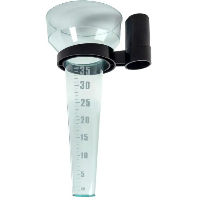 Intirilife Regenmeter Transparante met Houder 35 mm/m² - 24.5 x 8.4 cm - Regenmeetapparaat voor Tuin met Groot Display