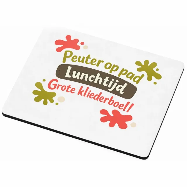 Mr Cadeautjes MDF magnetische fotolijst 9 x 7 - design Een speelse typografische print met kliederaccenten rondom e | cadeau Wit