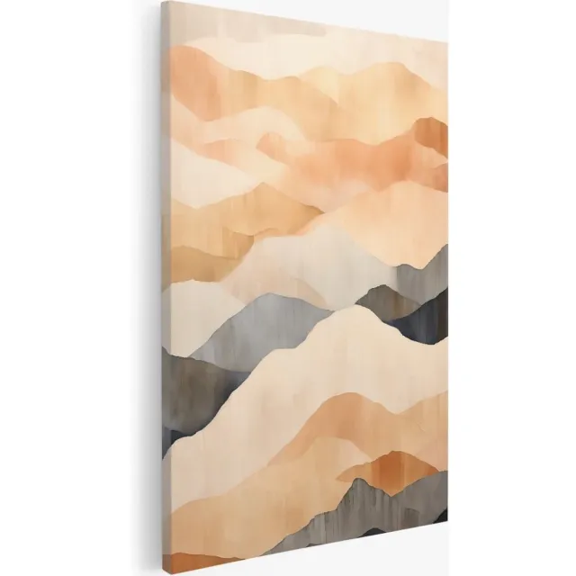 Saammp Canvas Schilderij - Abstract - Kunst - Bergen - 80x120 - Foto op canvas - Wanddecoratie - Muurdecoratie Woonkamer - Slaapkamer decoratie - Canvas Print Multicolor