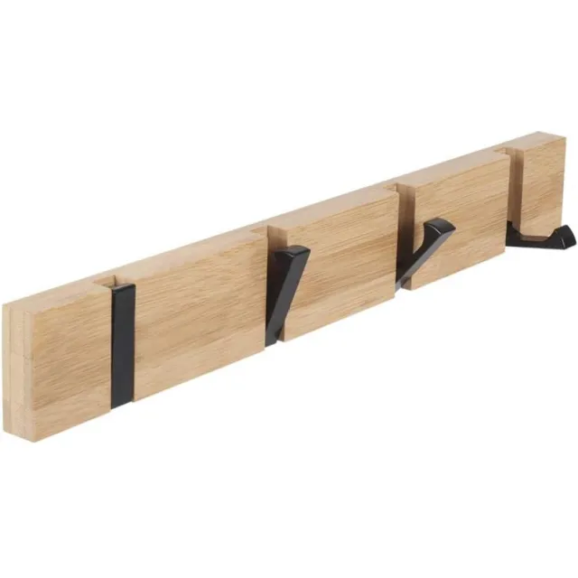 carmdering Bamboe Wandkapstok 40 cm – Inklapbare Haken | Ruimtebesparend & Compact | Duurzame Kapstok voor Hal, Gang & Kantoor – Natuurlijk Bamboe Bruin