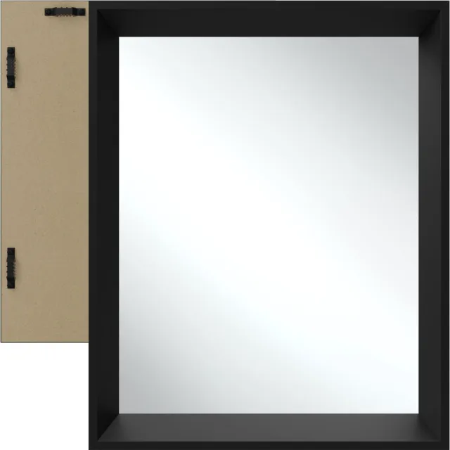 Tectake Wandspiegel Elina - Badkamerspiegel - Rechthoekige spiegel met stevige kunststoflijst - 40,6 x 50,8 cm - Spiegel voor de badkamer, woonkamer of slaapkamer