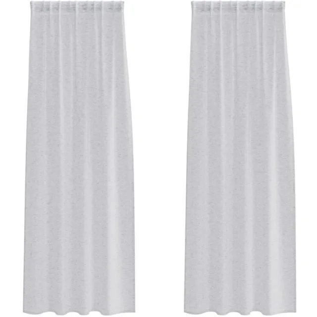 vidaXL Voile - Gordijn - 2 - st - Lichtgrijs - 245 - x - 140 - cm - Polyester