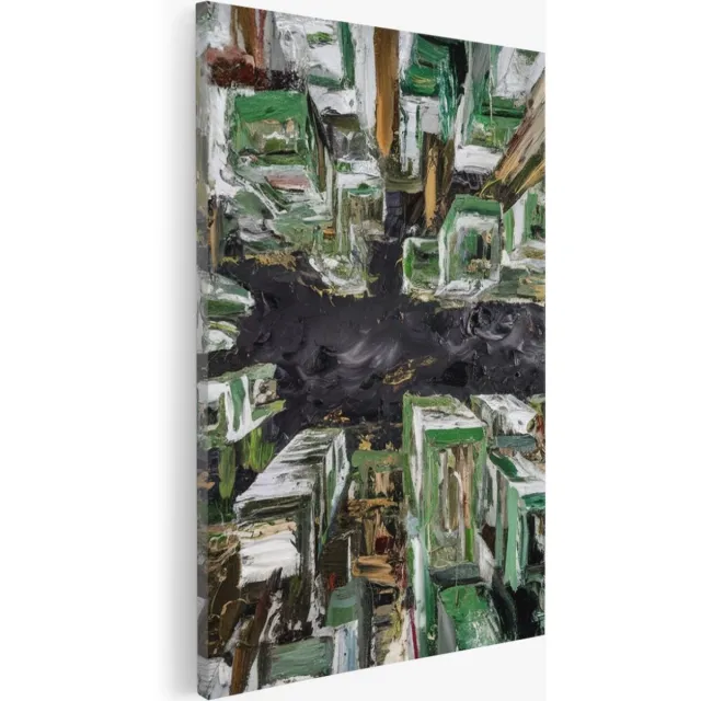 Saammp Canvas Schilderij - Gebouwen - Abstract - 30x45 - Foto op canvas - Wanddecoratie - Muurdecoratie Woonkamer - Slaapkamer decoratie - Canvas Print Multicolor