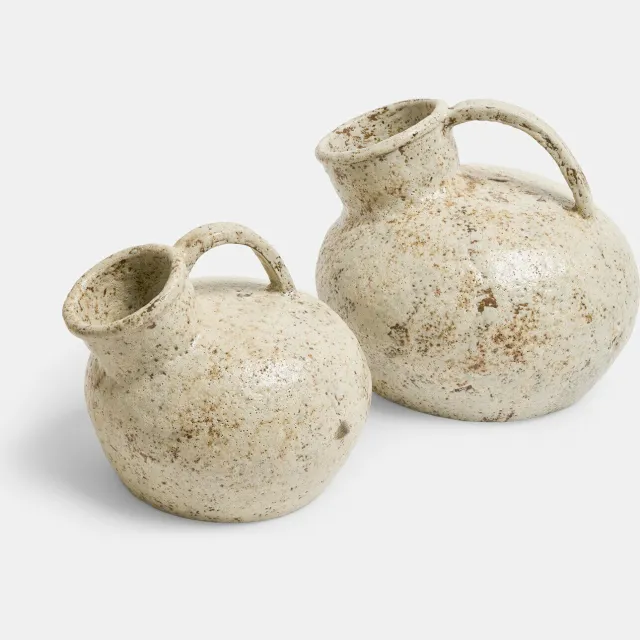 Loberon Vase 2er Set Gravière antiekcrème