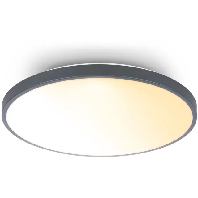 B.K.Licht BRILONER Competo – LED Plafondlamp met warm wit licht – 12W – 1.300Lm – Ø38cm – antraciet