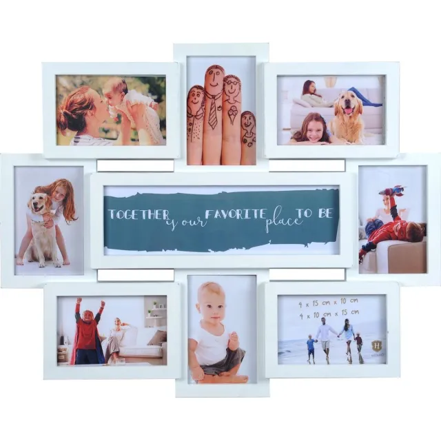 Henzo Fotolijst - Henzo - Friends Gallery - Collagelijst voor 8 foto's - Fotomaat 10x15 cm - Wit