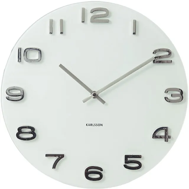 Karlsson Wandklok Vintage - Wit rond glas - Ø35cm - Scandinavisch
