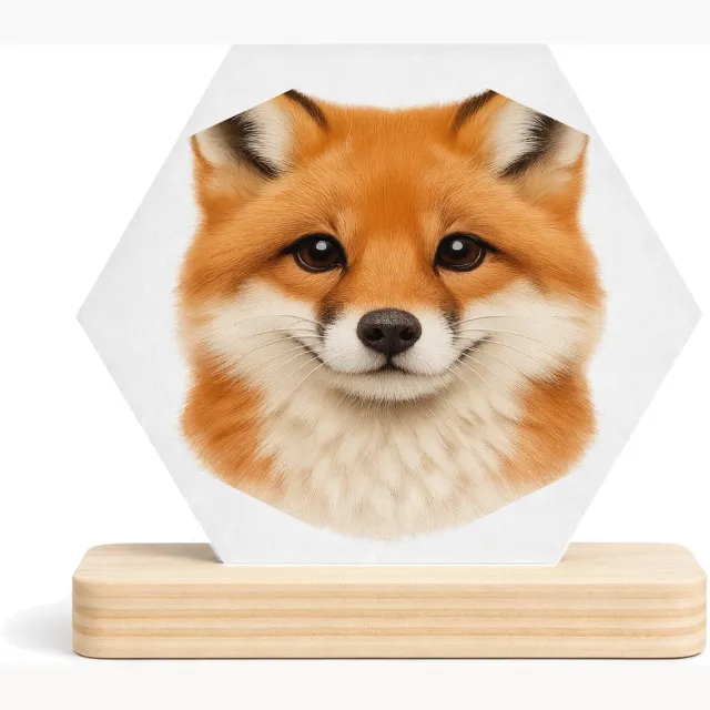 Mr Cadeautjes MDF fotolijst/inleg hexagon 14 x 13 - design Een groot, centraal dierenportret met luxe uitstraling en ru | cadeau Wit