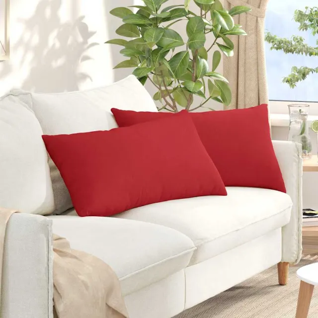 vidaXL Sofa Kussens 2 st Stof Rood 80 x 40 cm