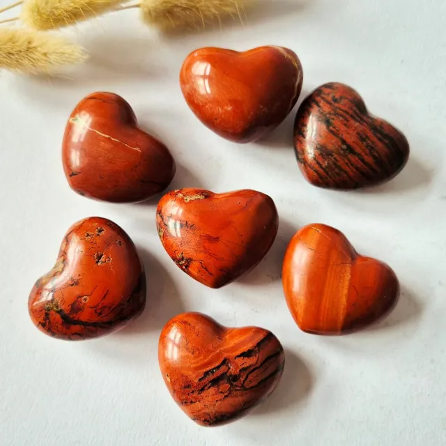 Moonlight Gemstones Edelsteen Bol Hartje Zaksteen 3-4cm – Rode Jaspis Meerkleurig