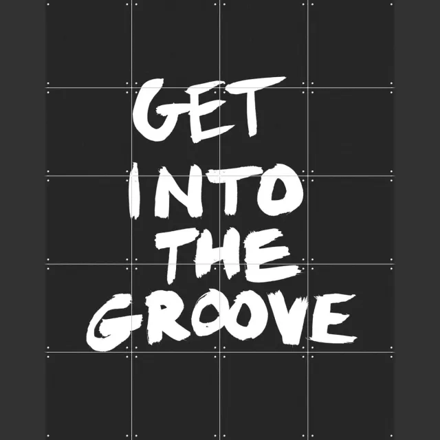 IXXI Get into the Groove, Marcus Kraft - 80 x 100 cm - Grote wanddecoratie en posters - Grafisch Ontwerp, Illustraties, Pop art, Typografie en quotes Zwart en wit