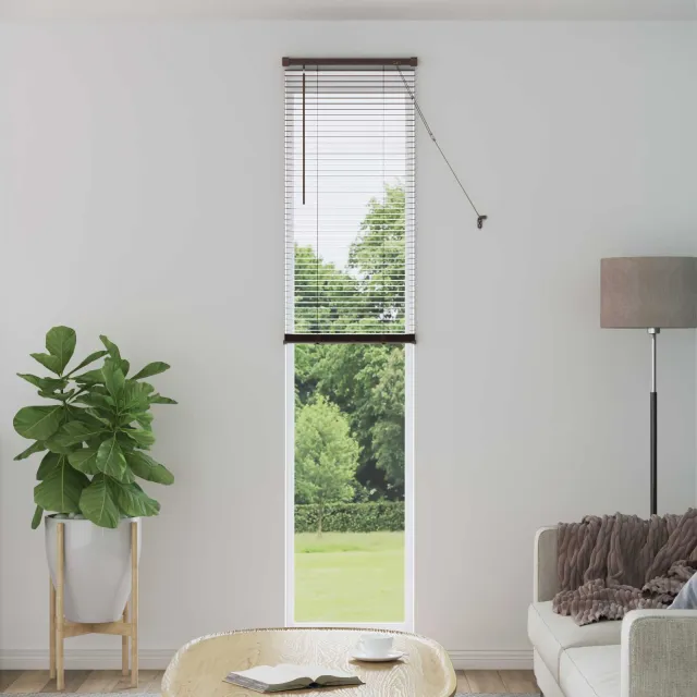 vidaXL Venetiaanse jaloezie Donkerbruin met Patroon 213 x 60 cm 25 mm