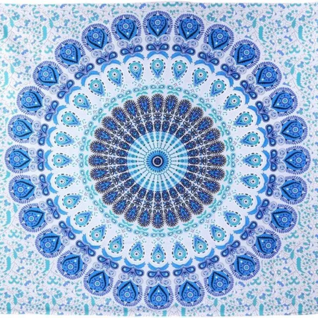 mandala Wandkleed 150 x 130 cm lichtblauw