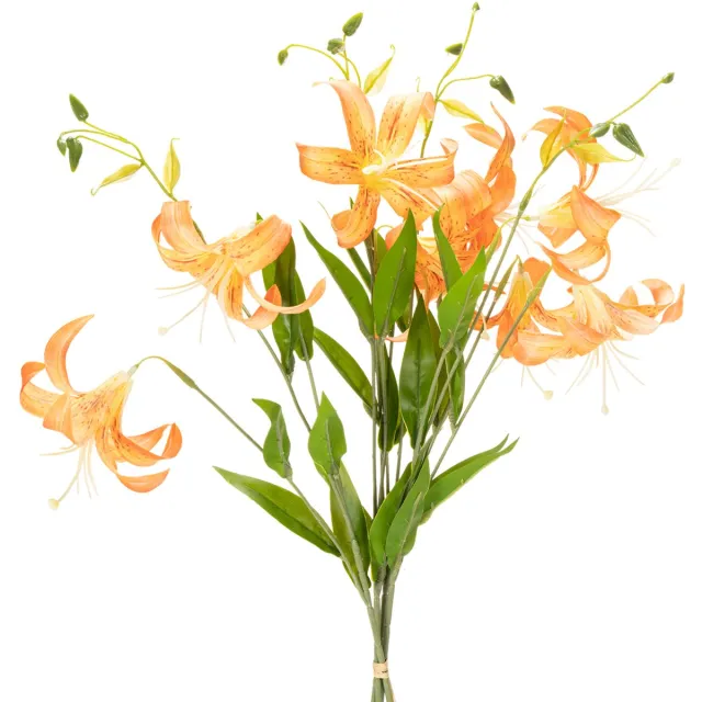 Viana Kunstmatige lelies, decoratie voor bruiloften en evenementen, 77 cm, 4 oranje
