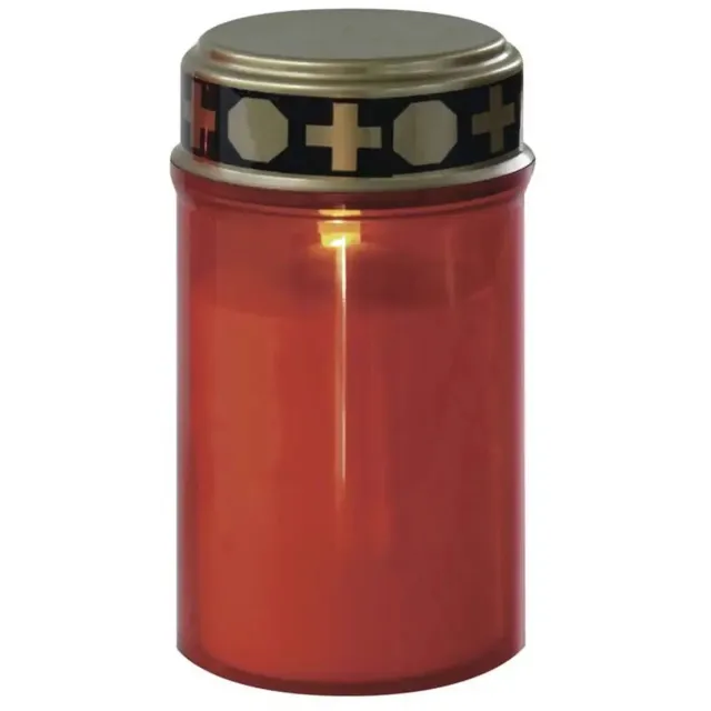 Emos LED Grafka Kaars Rood met Schemersensor - 2x C Batterijen, IP44
