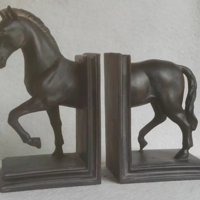 MadDeco Prachtige boekensteunen Paard - polystone zie afbeelding