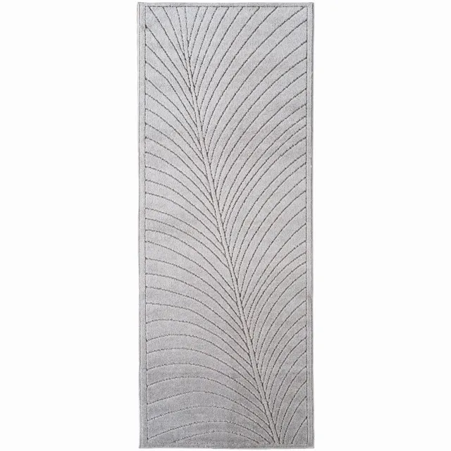Ayyildiz Japandi-stijl binnen- en buitentapijt Nova (zilver 1204) - 80x250 cm