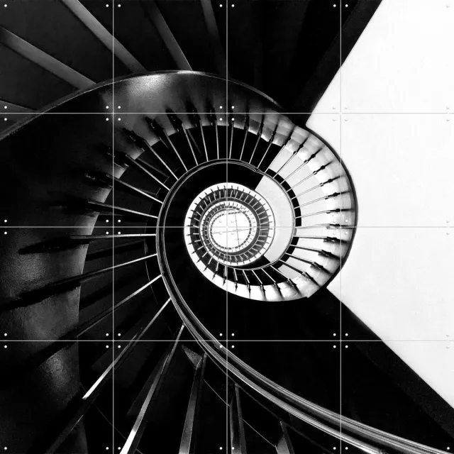 IXXI Upside Downside, Wilma Wijers Smeets & Various - 80 x 80 cm - Grote wanddecoratie en posters - Fotografie, Minimalisme, Geometrische Kunst Monochroom / Zwart en wit / Zwart