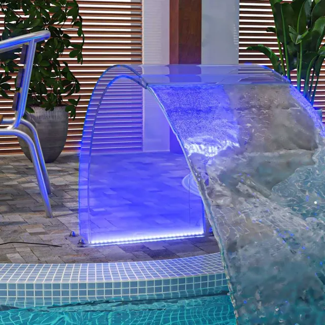 vidaXL Zwembadfontein met RGB LED's 50 cm acryl Transparent