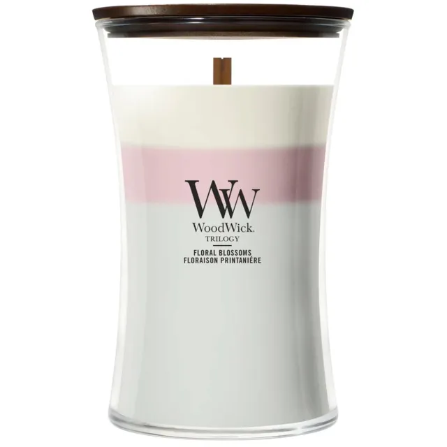 WoodWick Hourglass - Trilogy Floral Blossoms - Large Geurkaars - 130 branduren