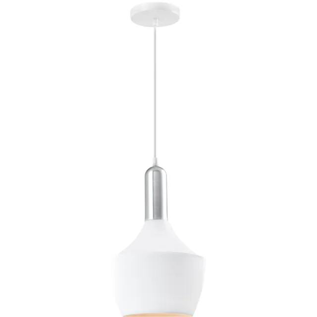 QUVIO Hanglamp modern - Zilveren bovenkant - D 25 cm - Wit