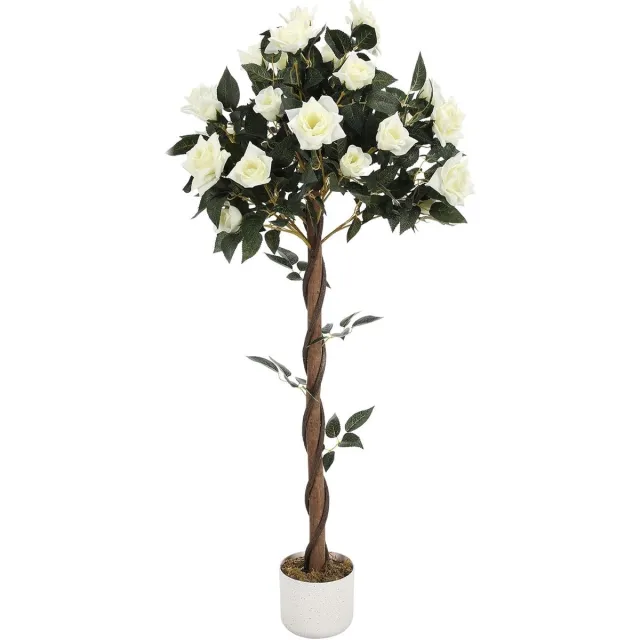 Triumpunpre Kunstplant‑120cm‑wit‑in pot‑uv bestendig‑binnen buiten‑tuindecoratie‑polyester