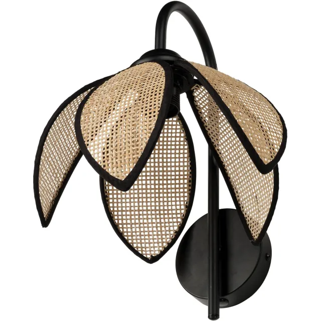 Osram DECOR Rattan Lotus Wandlamp E27 Bruin, Rattan, Metaal, natuurlijk, voor Woonkamer en Slaapkamer Beige