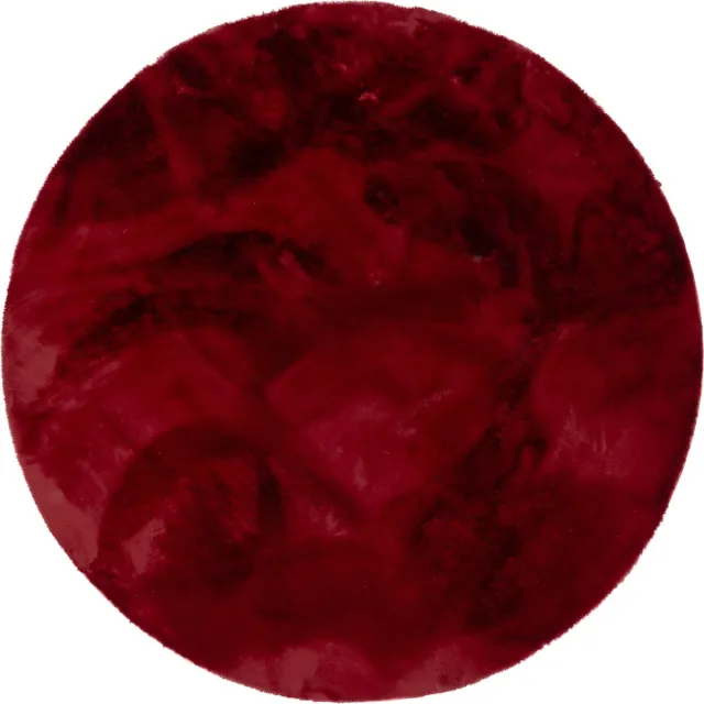Pergamon Luxe Super Zachte Bont Vloerkleed Tapijt Plush Rond Rood