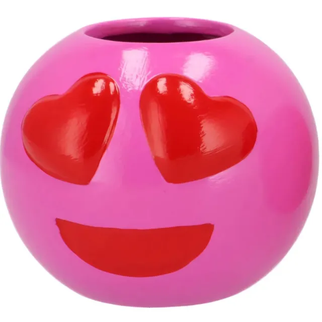Daan-Kromhout Smiley lovely pink/red vaas 15x15x12cm