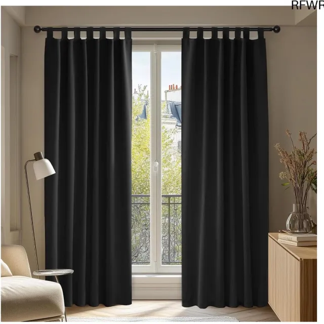 RFWR Thermische verduisteringsgordijnen met lussen - Isolatie en Koudebescherming - 132 x 160 cm - 2 Stuks - Modern voor Keuken en Woonkamer Not specified