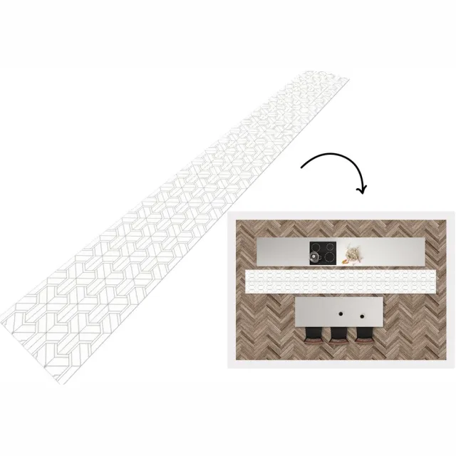 KitchenYeah Keukenloper - Keukenmat - Design - Geometrie - Patroon - Lijn - Keuken vloerkleed Multicolor