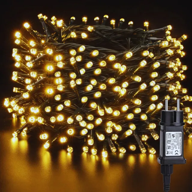BOG Kerstverlichting Buiten 50M 500 LED Lichtslingers - Waterdichte Decoratie Voor Tuin - Balkon En Feest - 8 Modi - Warm Wit
