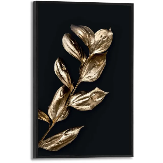 Reinders Schilderij Little Leafs - 30 x 20 - Hout - REINDERS Little Leafs Zwart